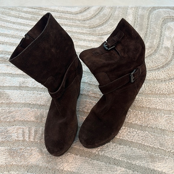 Prada Brown Suede Platform Boots - Picture 1 of 3